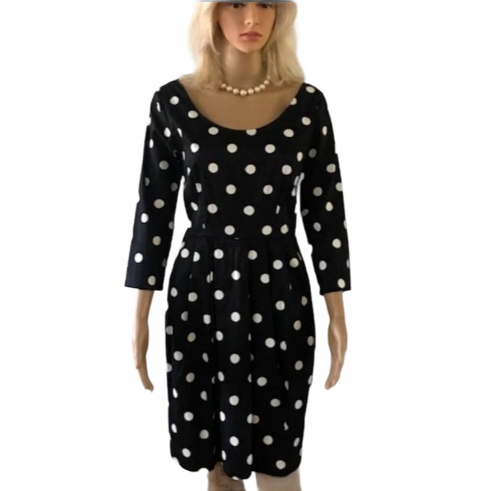 Betsey Johnson black & white polka dot print dress